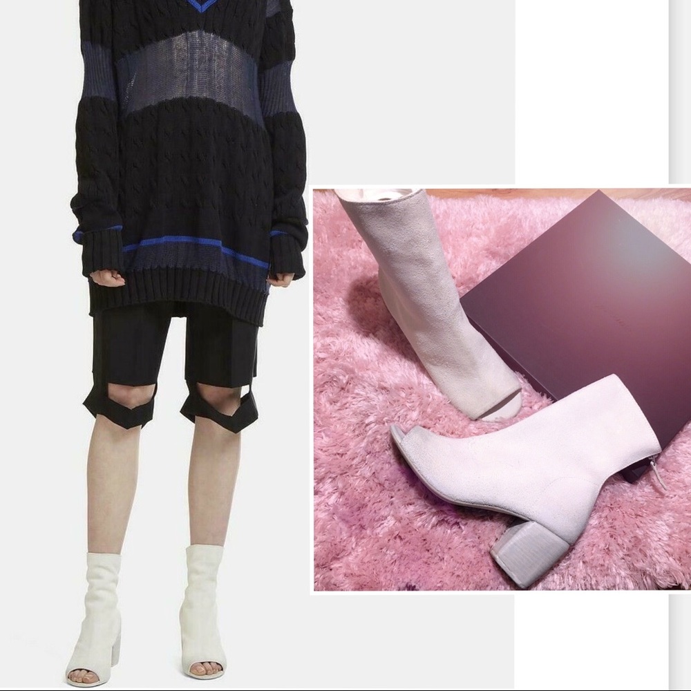 🆕70% OFF‼️Marsell Bootie Open Toe White Suede - Picture 2 of 8
